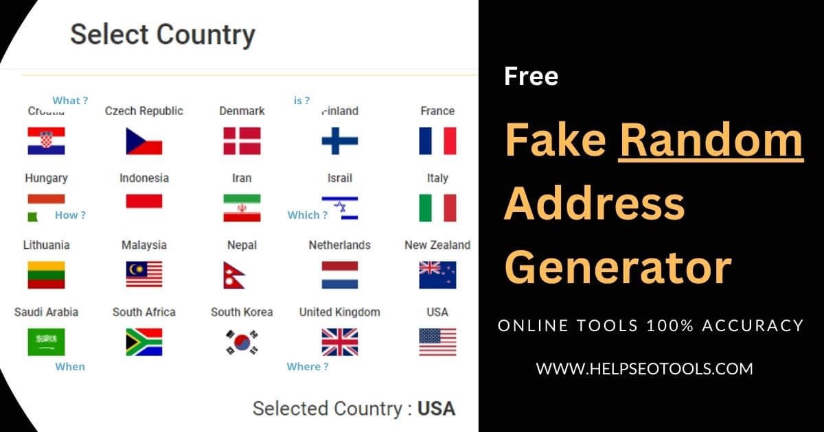 Fundamentals of Fake Address Generation for Creating Secure Test Data